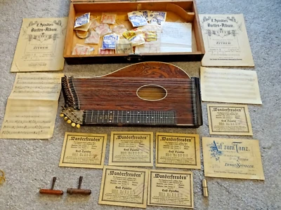 Alte Zitter Zither Musikinstrument alt antik - Bild 1 von 4