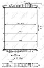 Kühler Alu gelötet passend für KASSBOHRER BUS - NRF 509887