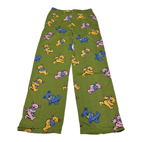 NWT Men's Grateful Dead Lounge Pants Drawstring Bear Print Pajamas Green Size M - Picture 2 of 6