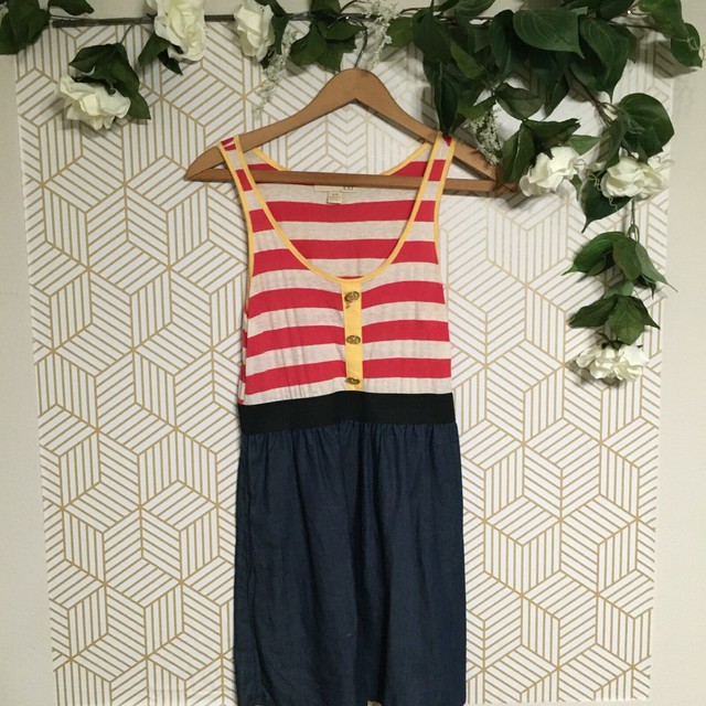 Forever XXI Multicolor Sailor Scoop Neck Tank Dress Small | eBay