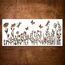 Large 16x12 Inch Wildflower Stencil for Painting on Wood Canvas - Reusable Dr...