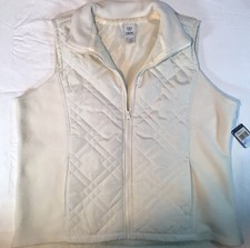 Women’s Size Xl Izod 1937 Fleece/polyester Cream Color Vest New With Tag