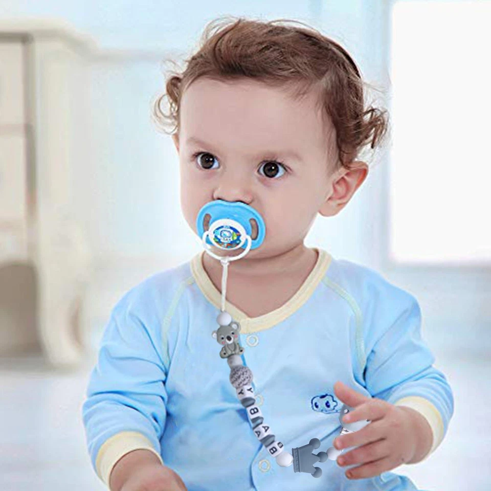 Dummy Clip Baby Boys Girls Pacifier Soother Chain Holder Strap Clips Silicone - Image 3 of 4
