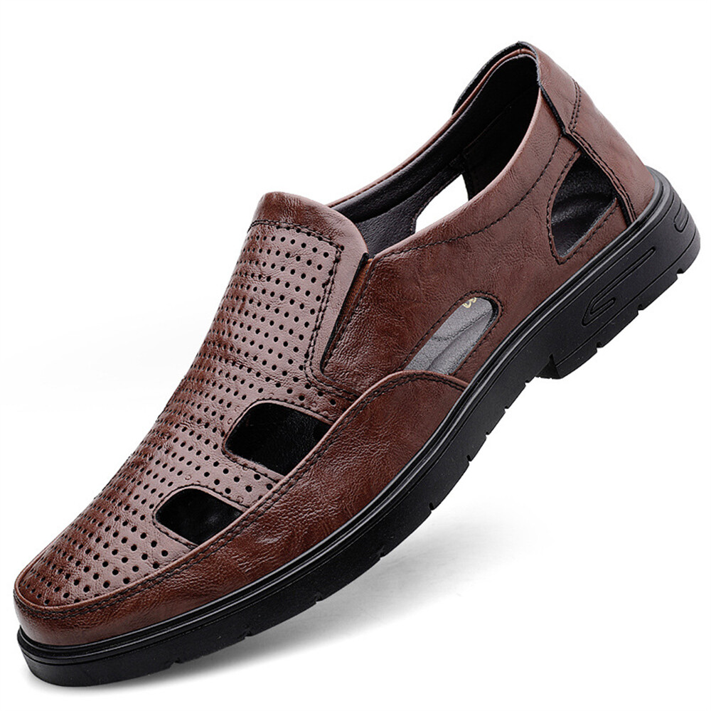 SAOLA Sandali casual uomo da lavoro business estate traspiranti in pelle Oxford