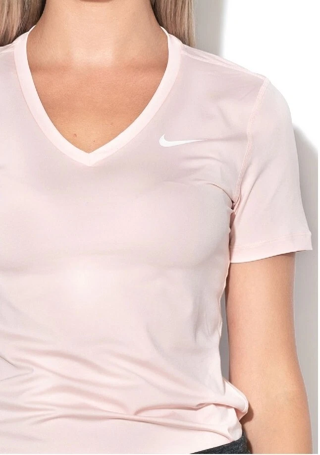 NWT Nike Women&#039;s L Pink Victory Sleeve Vented Back V-Neck | eBay