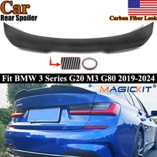 CARBON LOOK PSM STYLE HIGHKICK TRUNK SPOILER FOR 19-22 BMW G20 330i M340i M3 G80