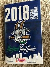 HARTFORD YARD GOATS POCKET SCHEDULE 2018 DUNKIN DONUTS PARK SUPER LOW PRICE