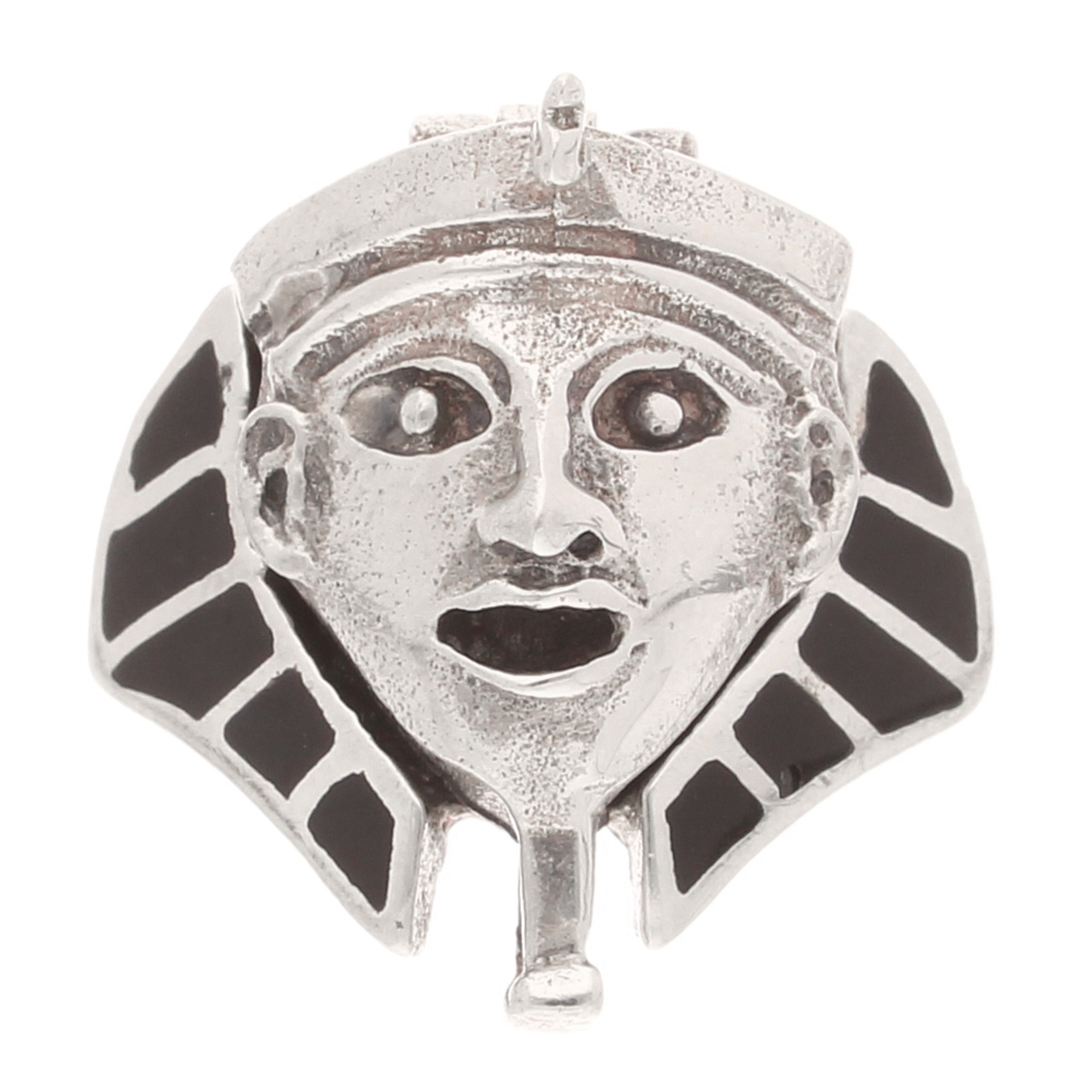 Sterling Silver Egyptian Pharoah Poison Openable Ring (Size K) 17.5mm Widest
