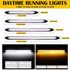 2pcs DRL Headlight Strip LED Light Daytime Running Sequential Turn Signal Lamp