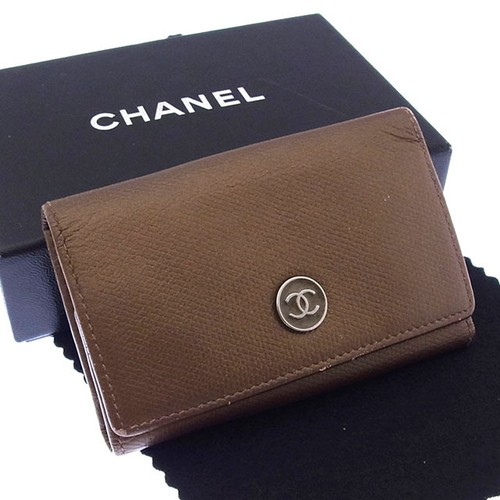 Chanel Key holder Key case Coco Button Bronze Silver Woman Authentic