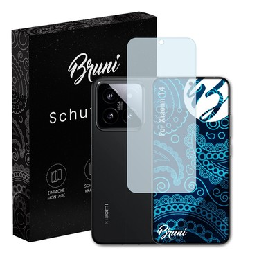 Bruni 2x Folie für Xiaomi 14 Schutzfolie Displayschutzfolie