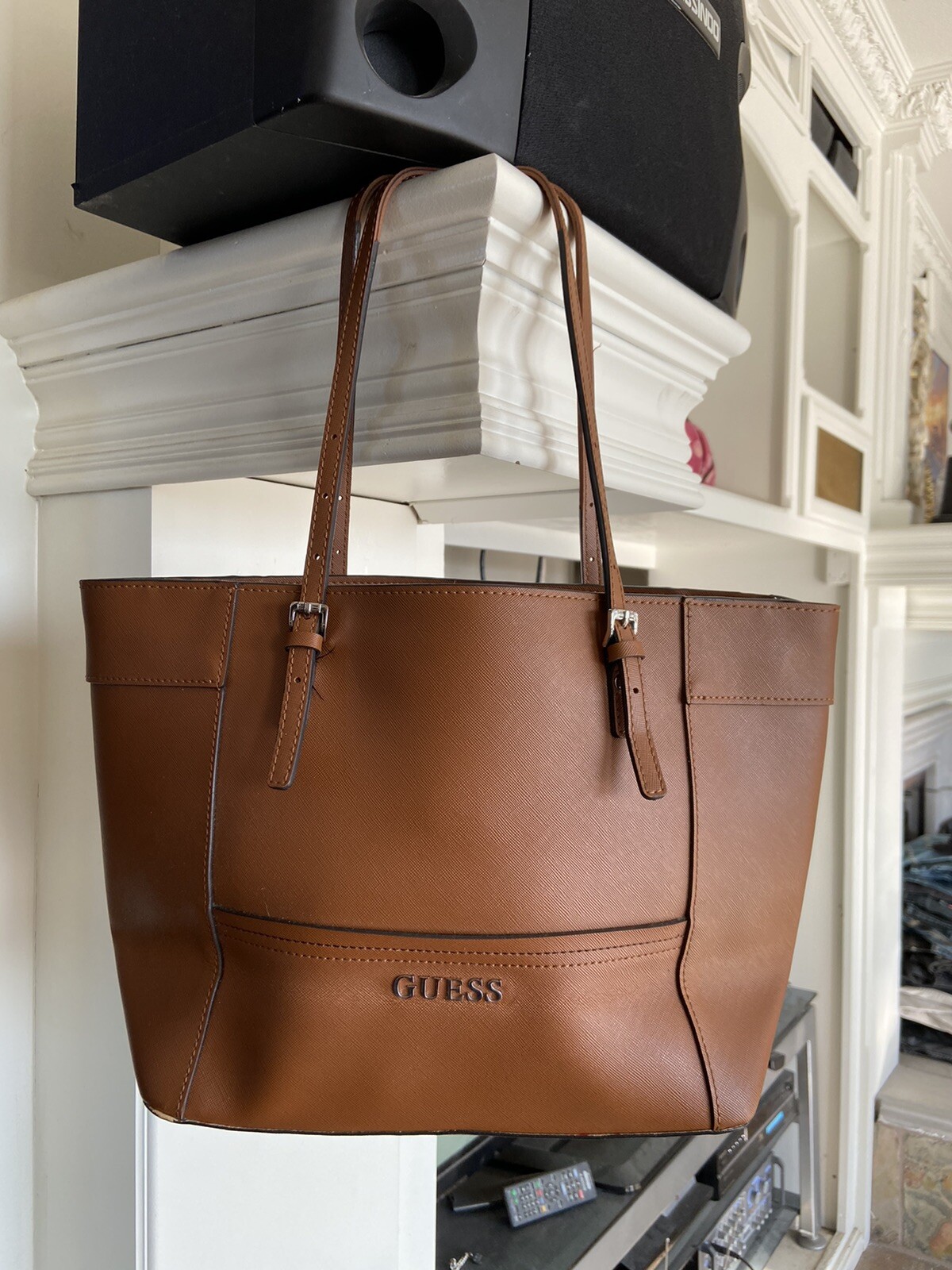 Guess Tote Shoulder Bag Purse Medium Brown Good Condition | eBay