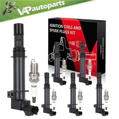 6 For 2006-2008 Jeep Commander 3.7L V6 Ignition Coil & Spark Plug