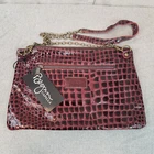 Brynn Capella Purple Leather Convertible Crossbody Purse Clutch Bag 13" x 8" NEW