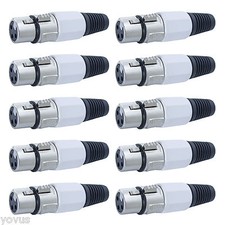 White serviceable 3pin XLR female pro audio snake cable plug connector cord jack