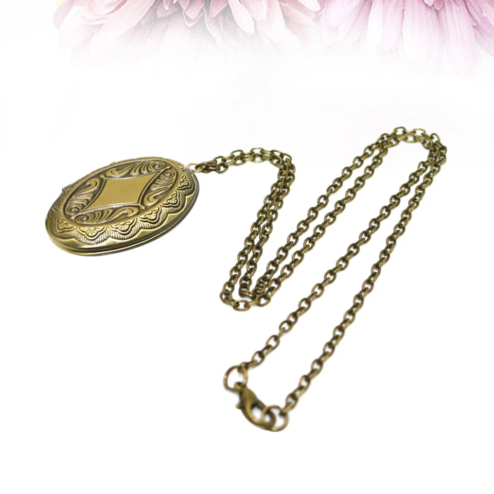 Foto Regalo Collana Antico Locket Della Foto Vintage Collana Medaglione - Immagine 3 di 4