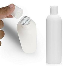 25 PCS Empty White HDPE Bottle 12 oz - Cosmo Round Plastic Bottles - 24/410 W...