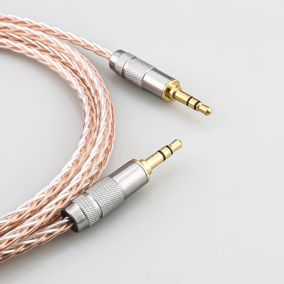 8 Cores 7N OCC Silver Plated 3.5mm to 3.5mm Plug Upgrade Stereo Headphone Cable - Image 4 of 4