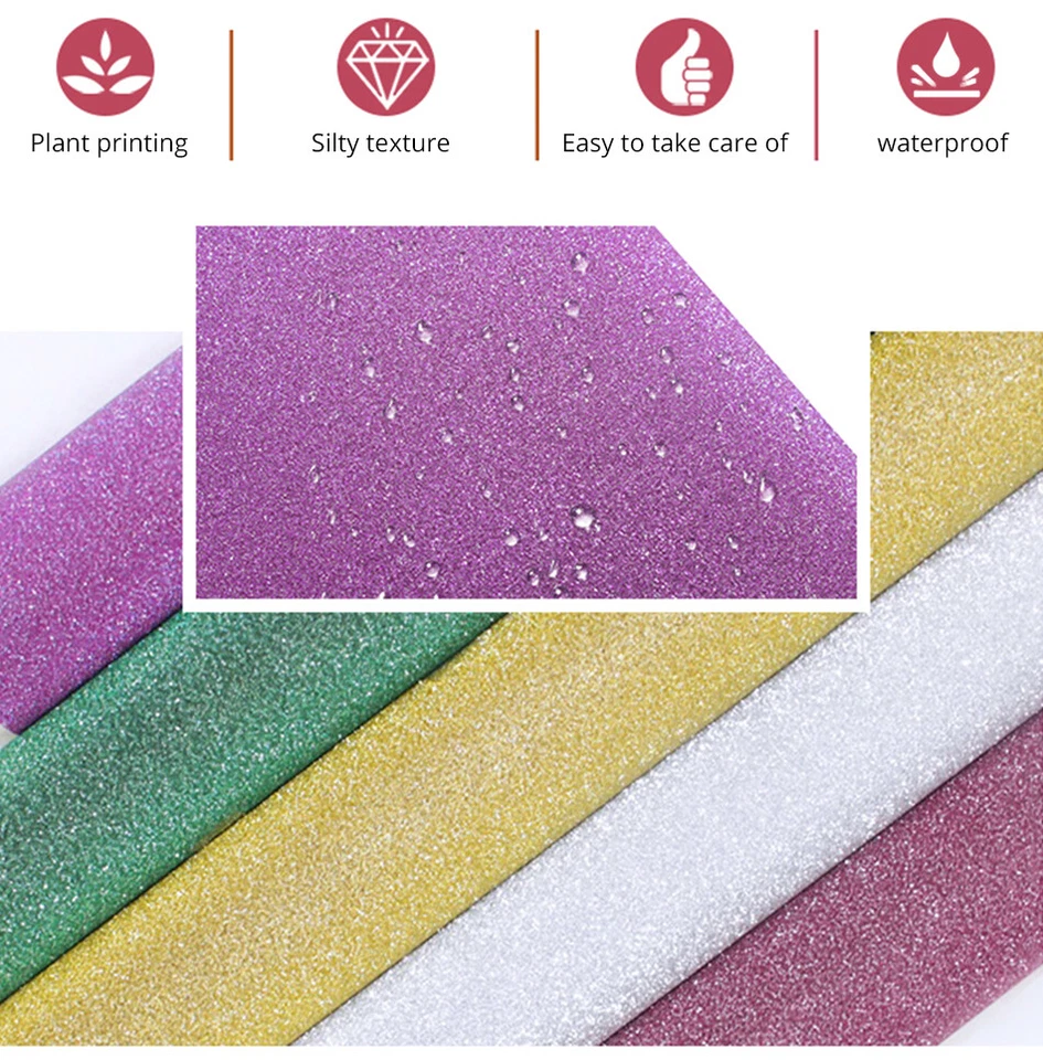 Sparkly Glitter Wallpaper Self Adhesive Box Gift Making Contact Paper Xmas Decor - image 2 of 4