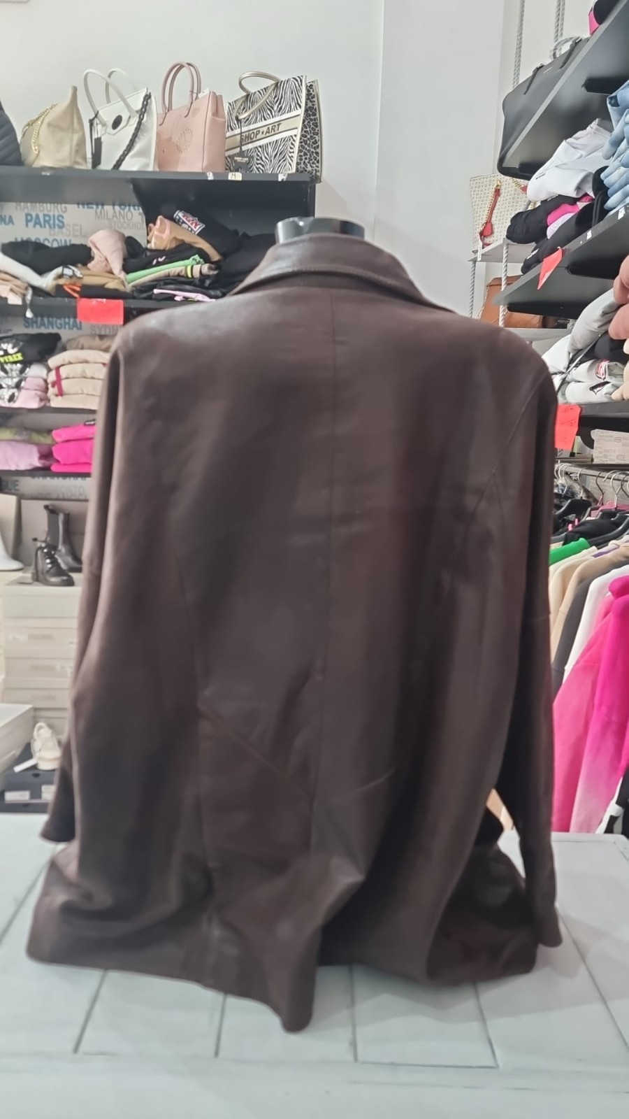 Womens Burgundy Leather Python Coat Jacket Size 5… - image 12