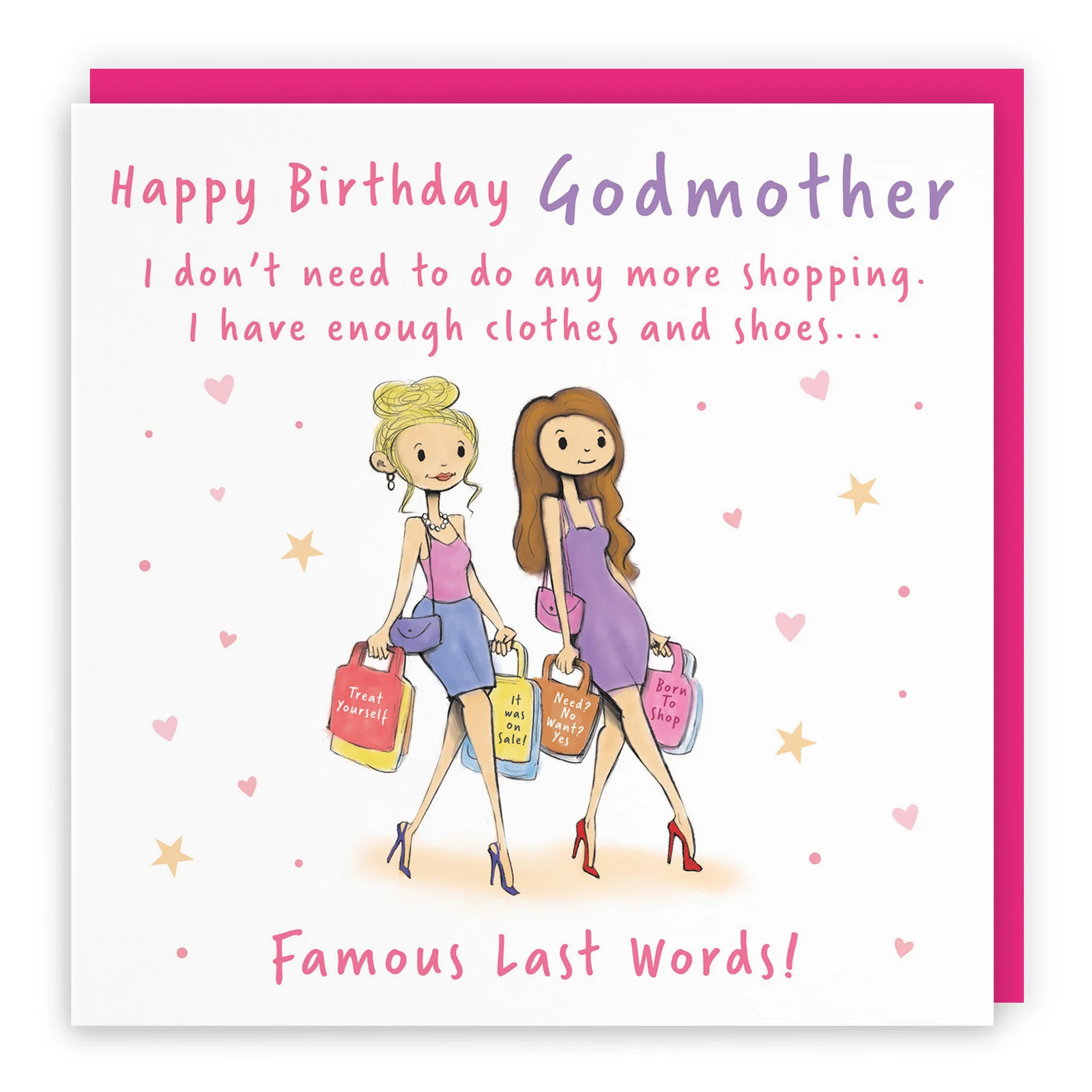 Godmother Birthday Card Shopping Silly Squiggles