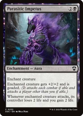 NM Parasitic Impetus, MTG, Strixhaven Commander, Magic the Gathering, 222