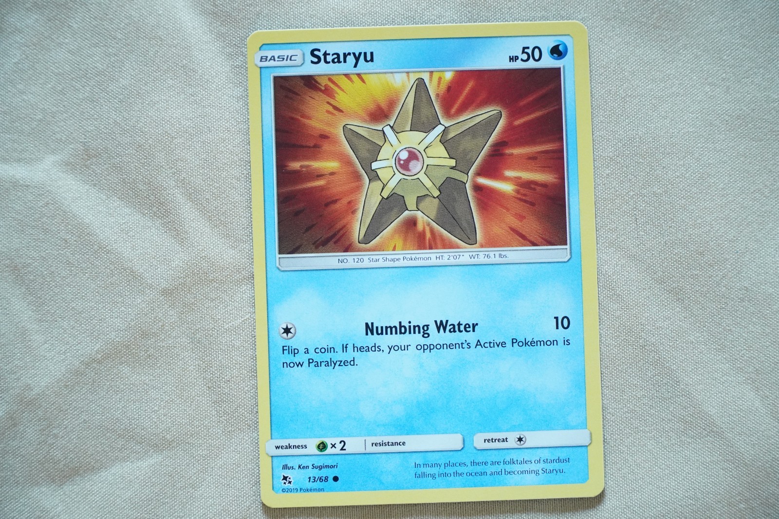 Staryu 13/68 Common Hidden Fates Pokemon Near Mint
