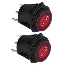 2PCS Round Toggle LED Switch 12V 3Pin Car Truck Rocker On-Off Rocker Toggle S...