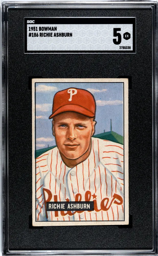 1951 Bowman Richie Ashburn #186 SGC 5