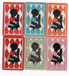 MEN set of 6 single vintage playing cards