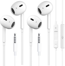 2 Pack Wired Headphones for iPhone Earbuds with 3.5mm Plug Earphones Built-in