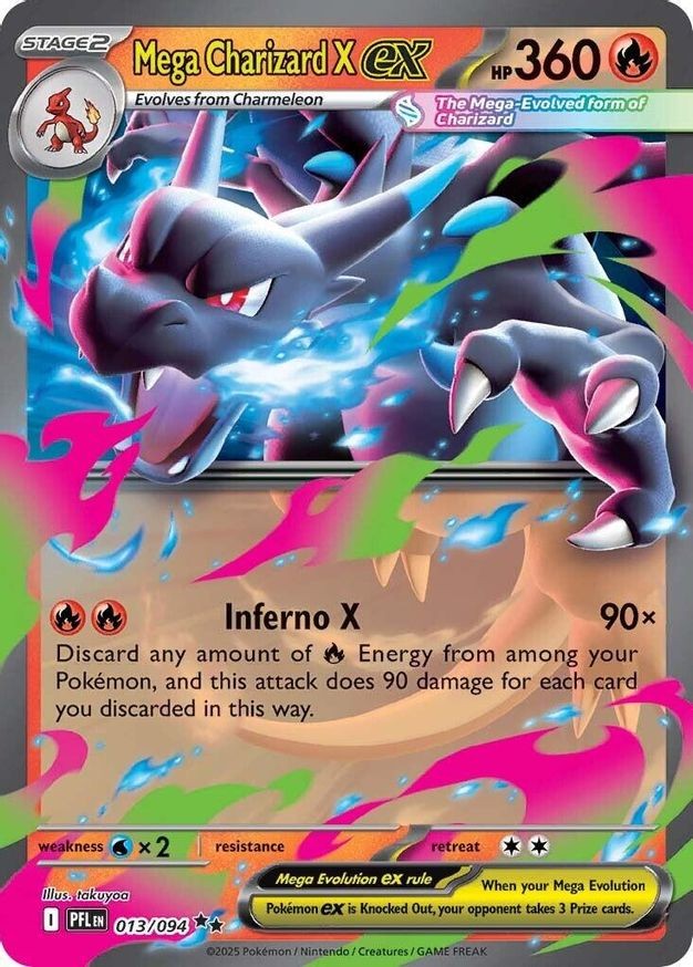 Pokemon Mega Charizard X ex (13/153) Phantasmal Flames LP HOLO