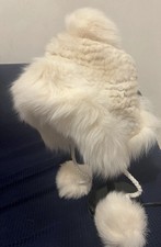 Real Mink Fur Hat With Fur Brim And Pompoms