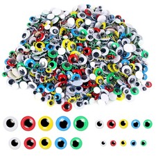 UPINS 1000Pcs Self Adhesive Googly Wiggle Eyes for DIY 6-12MM, Multicolor A
