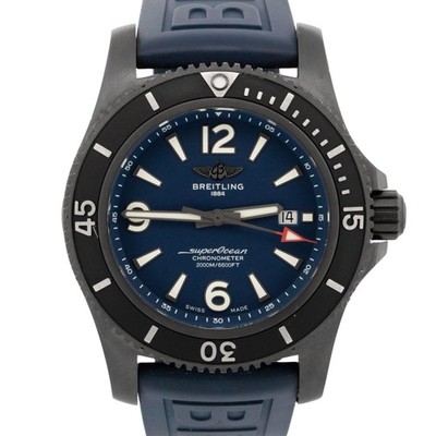 Breitling Superocean Automatic 46mm DLC Stainless Steel Blue M17368 Watch BOX