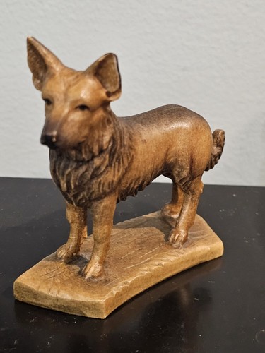 OTCO ITALIEN ANRI Koult STIL Krippe 6" Maßstab HUND Holz geschnitzt Italien RAR