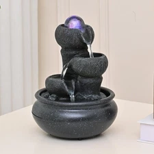 Tabletop Fountain Indoor Waterfall Meditation Fountain,Desktop Water Feature ...