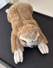 FAO Schwarz 2020 Sloth Plush Stuffed Animal 16" Realistic Brown Tan Laying Down