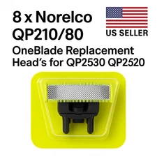 8 x Norelco QP210/80 OneBlade Replacement Head's for QP2520 QP2630 QP6520