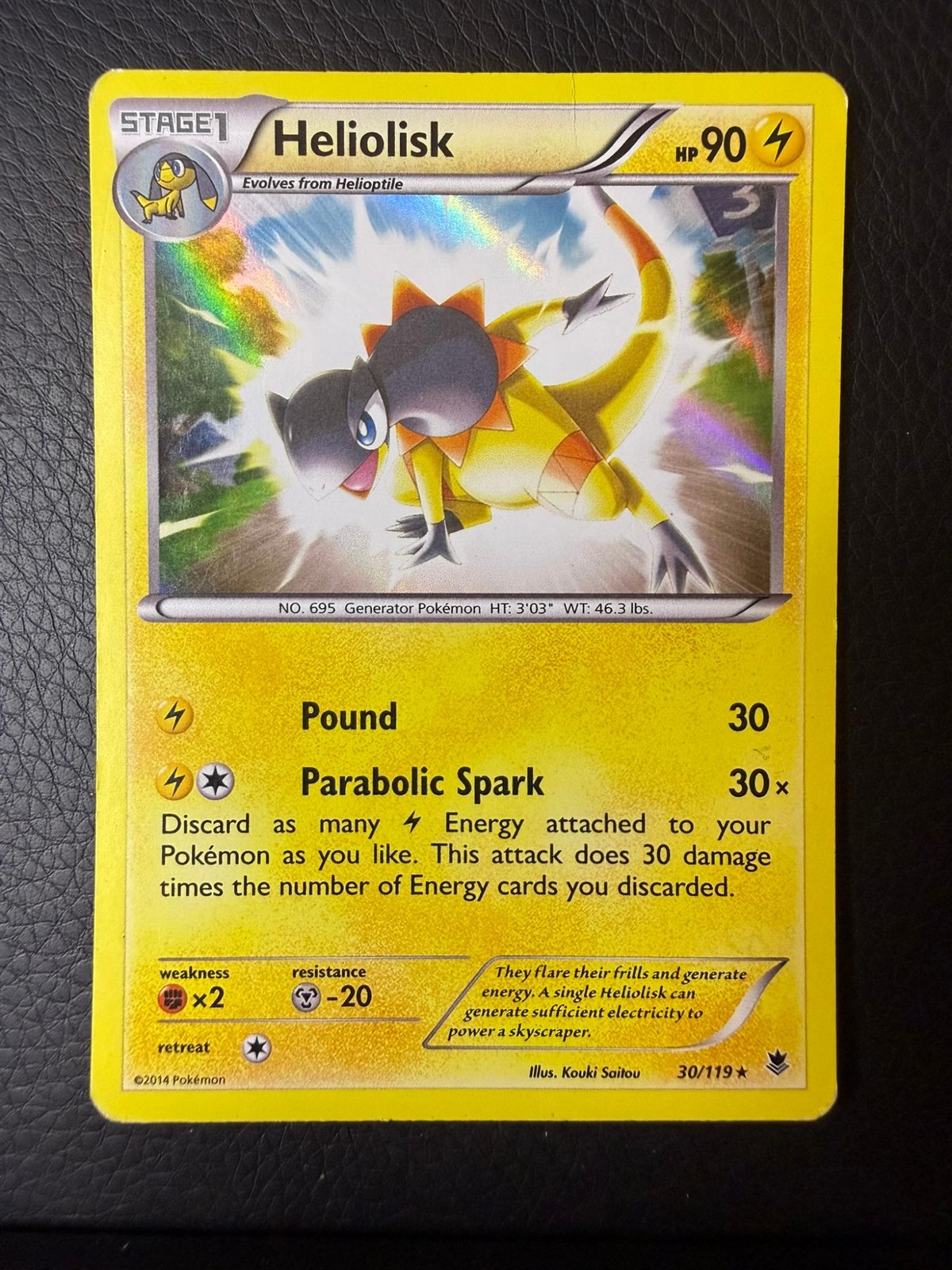 DMG Holo Phantom Forces Heliolisk 30/119 Holo Rare Pokemon