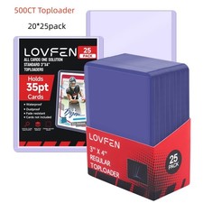 500CT Standard 3"x4" Regular Toploaders For 35pt Sports Trading Cards 20 25Pack