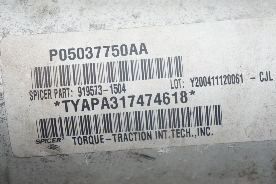 Eje de transmisión de hélice trasero 05037750AA OEM Dodge Viper SRT10 2003-06 Foto 4 de 4
