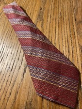 Vintage 60s 70s Acetate  Polyester Wide Tie Disco Mod Retro Striped Woven