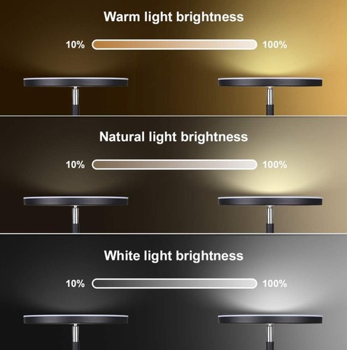 DIMUNT LED Floor Lamp w/ Remote – Torchiere & Reading Light – Black – New 2n1 - Picture 4 of 9