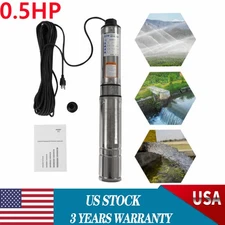 110v Submersible Deep Well Water Pump Stainless Steel 0.5HP 110V 16GPM 157ft