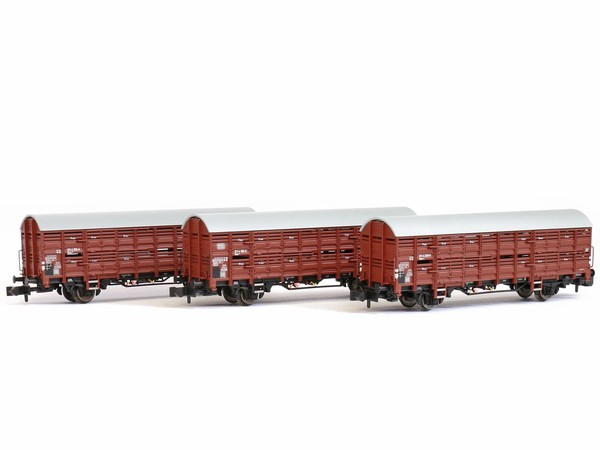 Liliput L260141 - GüTerwagen-Set Verschlagwagen Bauart Hbes 358 Db Ep.Iv 3X-image