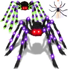 2 Pack 5 Ft Giant Light Up Spider Halloween Decorations Outdoor 8 Lighting Modes