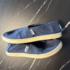 Kids Navy Blue Toms Classic Shoes Size Youth 2