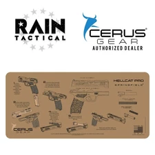 Springfield® Hellcat Pro Instructional Gun Mat Jumbo 12" X 27" Cerus Gear FDE