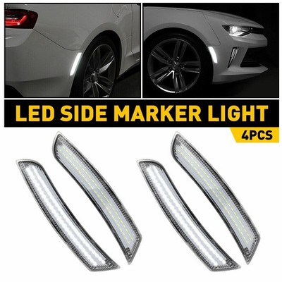 Clear LED Side Marker Light Lamp For Chevrolet 06-12 Camaro LS LT SS ZL1 4pcs EV